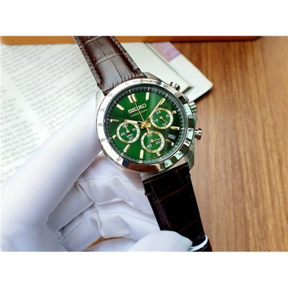 Seiko Spirit Chronograph Green Dial Stainless Steel Men's Watch - Picture 13 of 16
